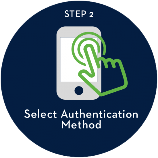 Ste 2: Select authentication method